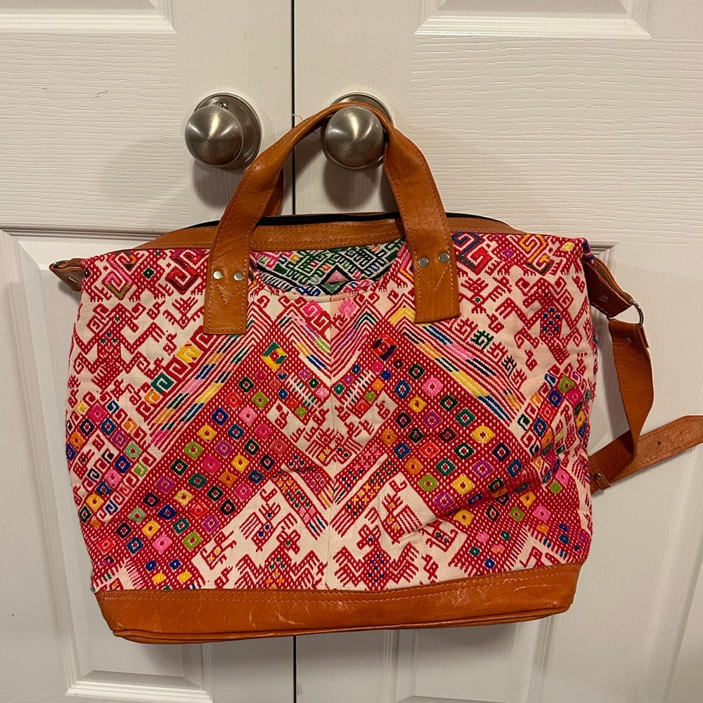 Nena & Co large woven and leather tote - Picture 1 of 16